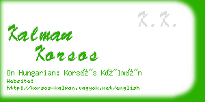 kalman korsos business card